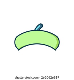 Filled outline French beret icon isolated on white background. Flat filled outline style with shadow. Vector
