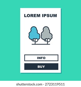 Filled outline Fruit tree icon isolated on turquoise background. Agricultural plant. Organic farm product. Fruit garden. Gardening theme.  Vector