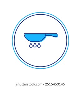 Filled outline Frying pan on fire icon isolated on white background. Fry or roast food symbol.  Vector