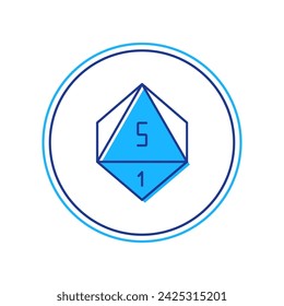 Filled outline Game dice icon isolated on white background. Casino gambling.  Vector