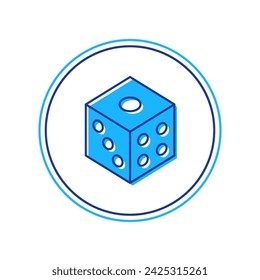 Filled outline Game dice icon isolated on white background. Casino gambling.  Vector