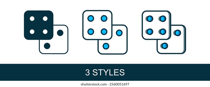 Filled outline Game dice icon isolated on white background. Casino gambling.  Vector