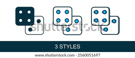 Filled outline Game dice icon isolated on white background. Casino gambling.  Vector