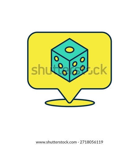 Filled outline Game dice icon isolated on white background. Casino gambling.  Vector