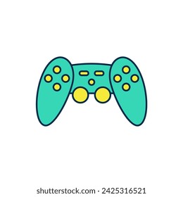 Filled outline Gamepad icon isolated on white background. Game controller.  Vector