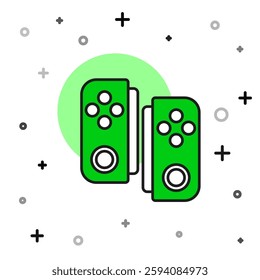 Filled outline Gamepad icon isolated on white background. Game controller.  Vector