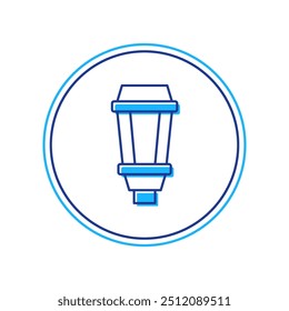 Filled outline Garden light lamp icon isolated on white background. Solar powered lamp. Lantern. Street lamp.  Vector