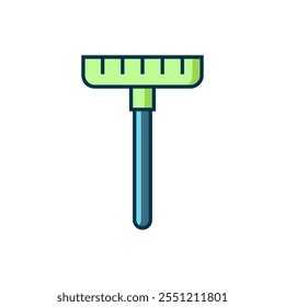 Filled outline Garden rake icon isolated on white background. Tool for horticulture, agriculture, farming. Ground cultivator. Housekeeping equipment. Flat filled outline style with shadow. Vector