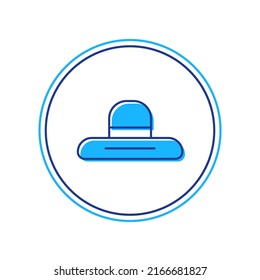Filled outline Gardener, farmer or agricultural worker hat icon isolated on white background.  Vector