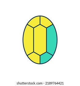 Filled outline Gem stone icon isolated on white background. Jewelry symbol. Diamond.  Vector