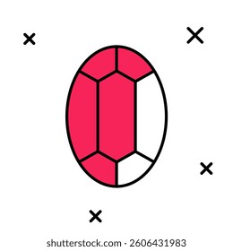 Filled outline Gem stone icon isolated on white background. Jewelry symbol. Diamond.  Vector