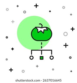 Filled outline Genetically modified food icon isolated on white background. GMO fruit.  Vector