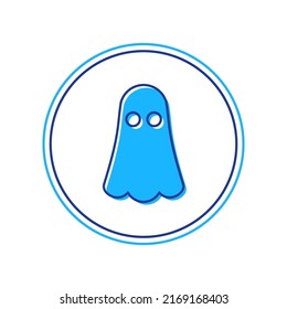 Filled outline Ghost icon isolated on white background. Happy Halloween party.  Vector