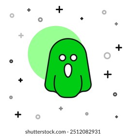 Filled outline Ghost icon isolated on white background. Happy Halloween party.  Vector