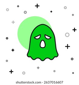 Filled outline Ghost icon isolated on white background. Happy Halloween party.  Vector