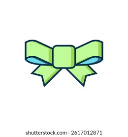 Filled outline Gift bow icon isolated on white background. Flat filled outline style with shadow. Vector