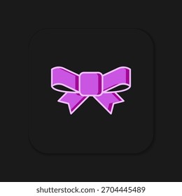 Filled outline Gift bow icon isolated on black background. Flat filled outline style with shadow. Vector