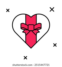 Icono de caja de regalo de contorno lleno aislado sobre fondo blanco. Felices Navidades y Feliz Año Nuevo.  Vector