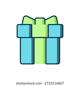 Filled outline Gift box icon isolated on white background. 8 March. International Happy Women Day. Flat filled outline style with shadow. Vector