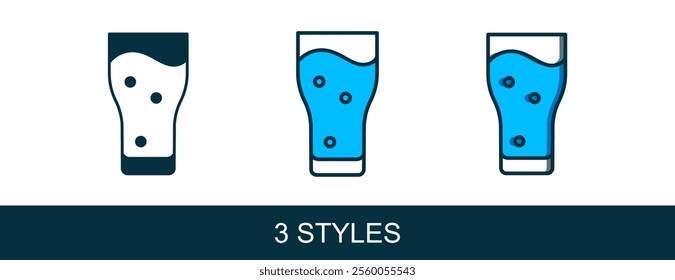 Filled outline Glass of beer icon isolated on white background.  Vector