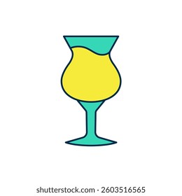 Filled outline Glass of beer icon isolated on white background.  Vector