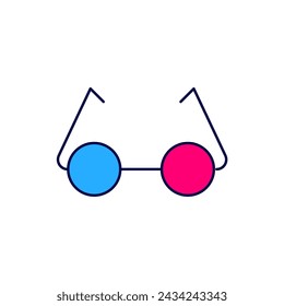 Filled outline Glasses icon isolated on white background. Eyeglass frame symbol.  Vector
