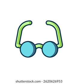 Filled outline Glasses icon isolated on white background. Eyeglass frame symbol. Flat filled outline style with shadow. Vector