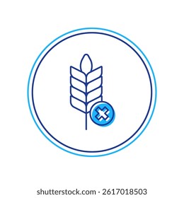 Filled outline Gluten free grain icon isolated on white background. No wheat sign. Food intolerance symbols.  Vector