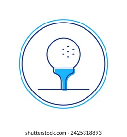 Bola de golf en el icono aislado sobre fondo blanco.  Vector