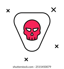 Filled outline Guitar pick icon isolated on white background. Musical instrument.  Vector