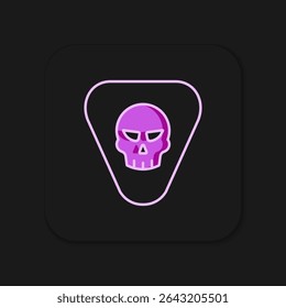 Filled outline Guitar pick icon isolated on black background. Musical instrument. Flat filled outline style with shadow. Vector
