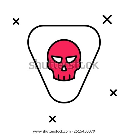 Filled outline Guitar pick icon isolated on white background. Musical instrument.  Vector