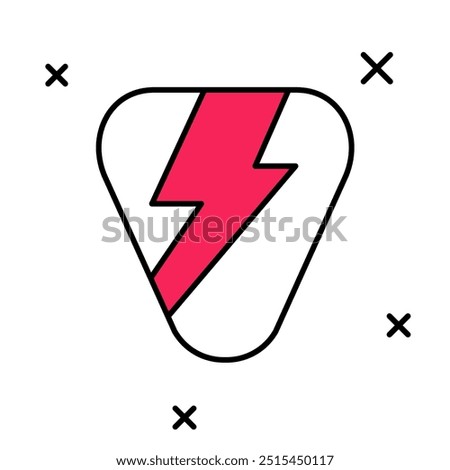 Filled outline Guitar pick icon isolated on white background. Musical instrument.  Vector