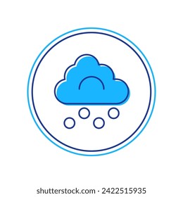 Filled outline Hail cloud icon isolated on white background.  Vector
