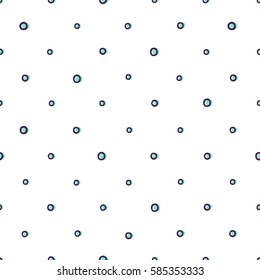 Filled Outline Hand Drawn Dots Vector Seamless Pattern