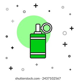 Icono de granada de mano aislado sobre fondo blanco. Explosión de bomba.  Vector