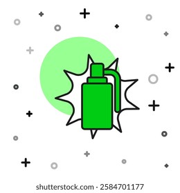 Filled outline Hand grenade icon isolated on white background. Bomb explosion.  Vector