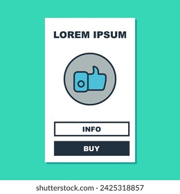 Filled outline Hand like icon isolated on turquoise background.  Vector