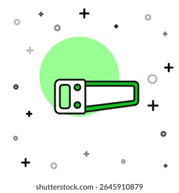 Filled outline Hand saw icon isolated on white background.  Vector
