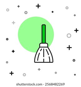 Filled outline Handle broom icon isolated on white background. Cleaning service concept.  Vector