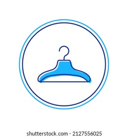 Filled outline Hanger wardrobe icon isolated on white background. Cloakroom icon. Clothes service symbol. Laundry hanger sign.  Vector