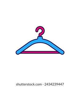 Filled outline Hanger wardrobe icon isolated on white background. Cloakroom icon. Clothes service symbol. Laundry hanger sign.  Vector