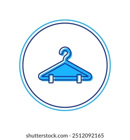 Filled outline Hanger wardrobe icon isolated on white background. Cloakroom icon. Clothes service symbol. Laundry hanger sign.  Vector