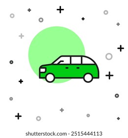 Filled outline Hatchback car icon isolated on white background.  Vector