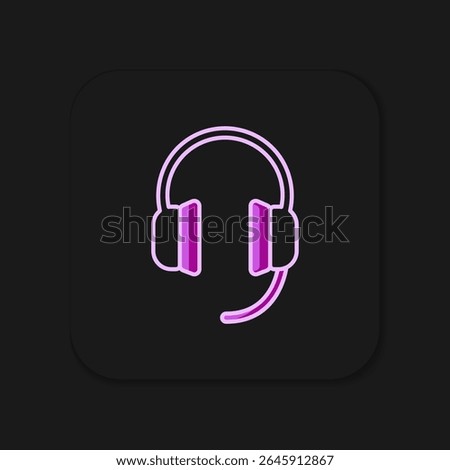 Filled outline Headphones icon isolated on black background. Earphones. Concept for listening to music, service, communication and operator. Flat filled outline style with shadow. Vector