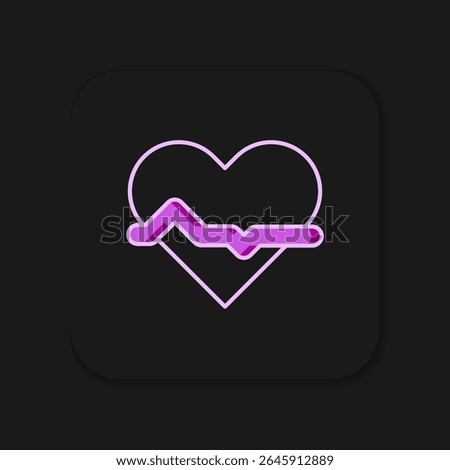Filled outline Heart rate icon isolated on black background. Heartbeat sign. Heart pulse icon. Cardiogram icon. Flat filled outline style with shadow. Vector