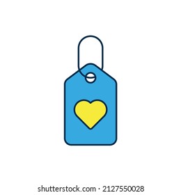 Filled outline Heart tag icon isolated on white background. Love symbol. Valentine day symbol.  Vector