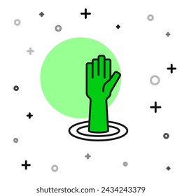 Filled outline Helping hand icon isolated on white background.  Vector
