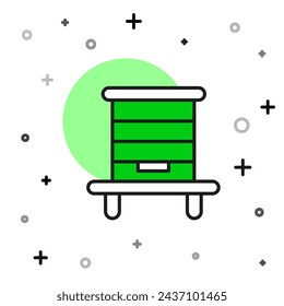 Filled outline Hive for bees icon isolated on white background. Beehive symbol. Apiary and beekeeping. Sweet natural food.  Vector