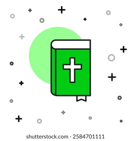 Filled outline Holy bible book icon isolated on white background.  Vector